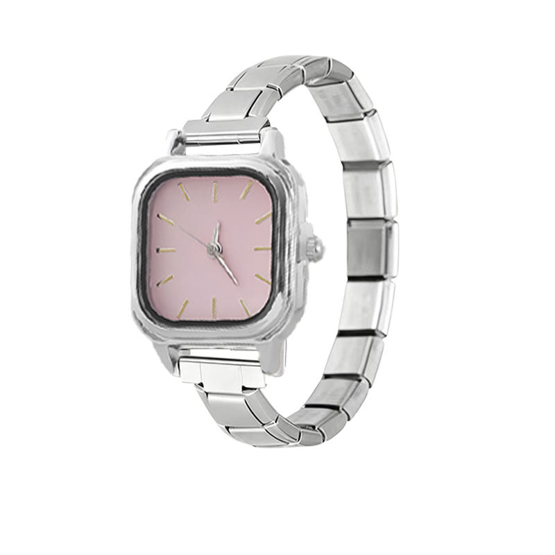 Wholesale Cross-Border New Italian Modular Watch Head Accessories DIY Jewelry Quartz Watch Versatile and Simple for Students