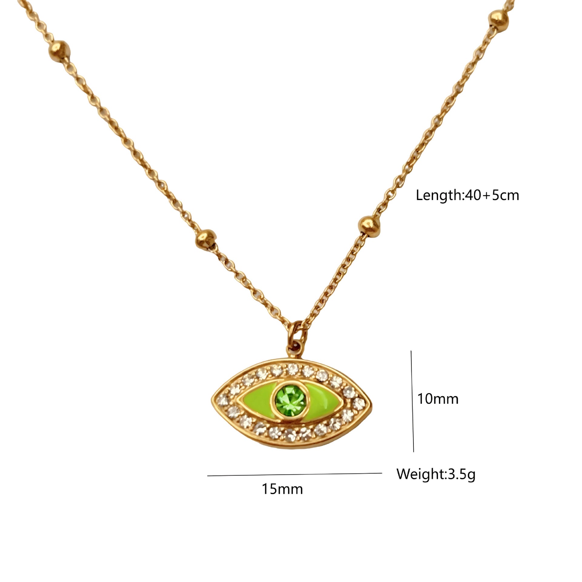 Wholesale Stainless steel Devil's Eye Natural Stone Bamboo Bead Necklace