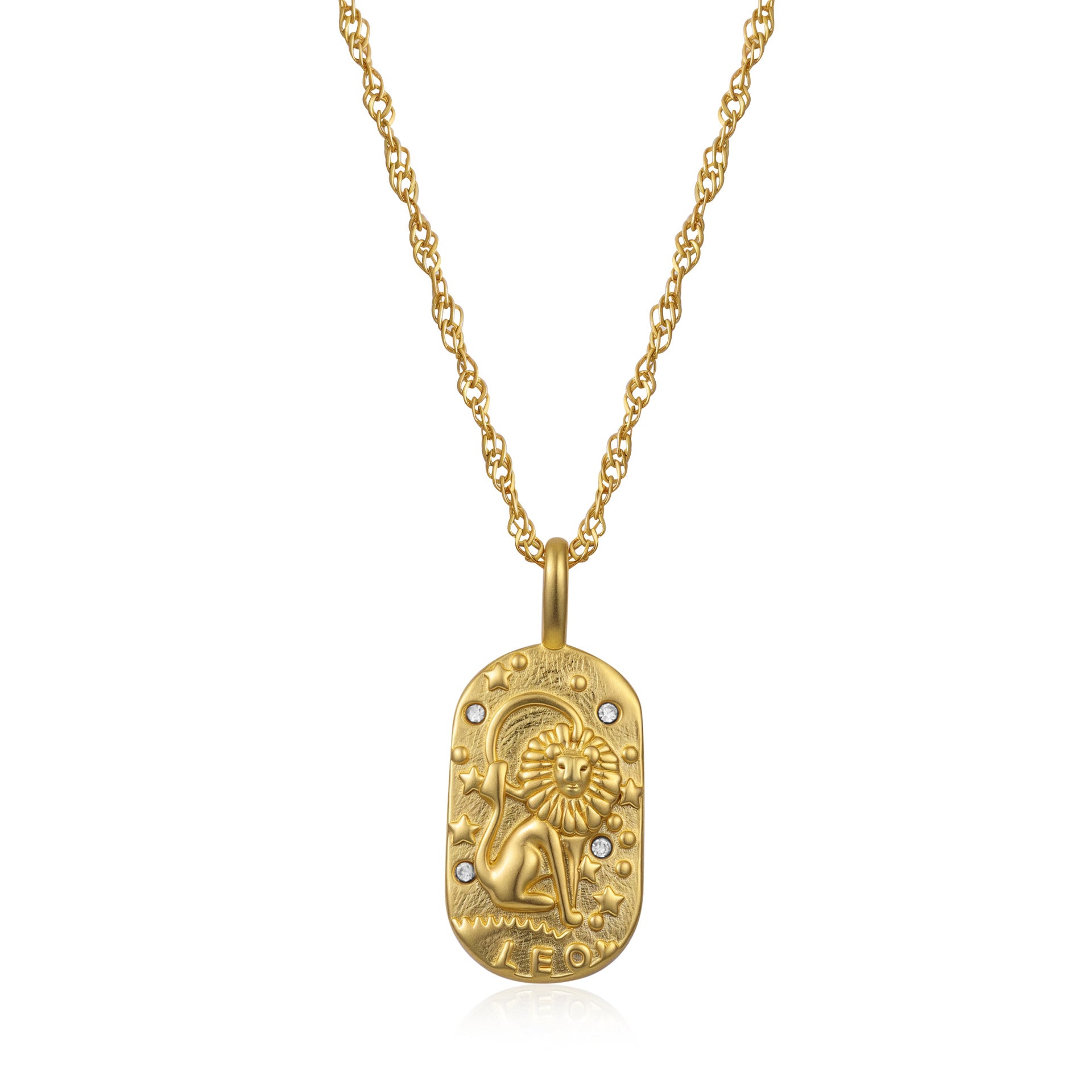 Wholesale Stainless Steel Crushed Ice Zodiac Pendant Necklace for Women Fashion Accessory