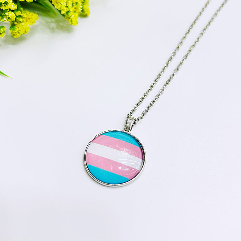 Wholesale Rainbow Flag Same-sex Six-color Pendant LGBT BraveLove Necklace ACC-NE-Guangg001