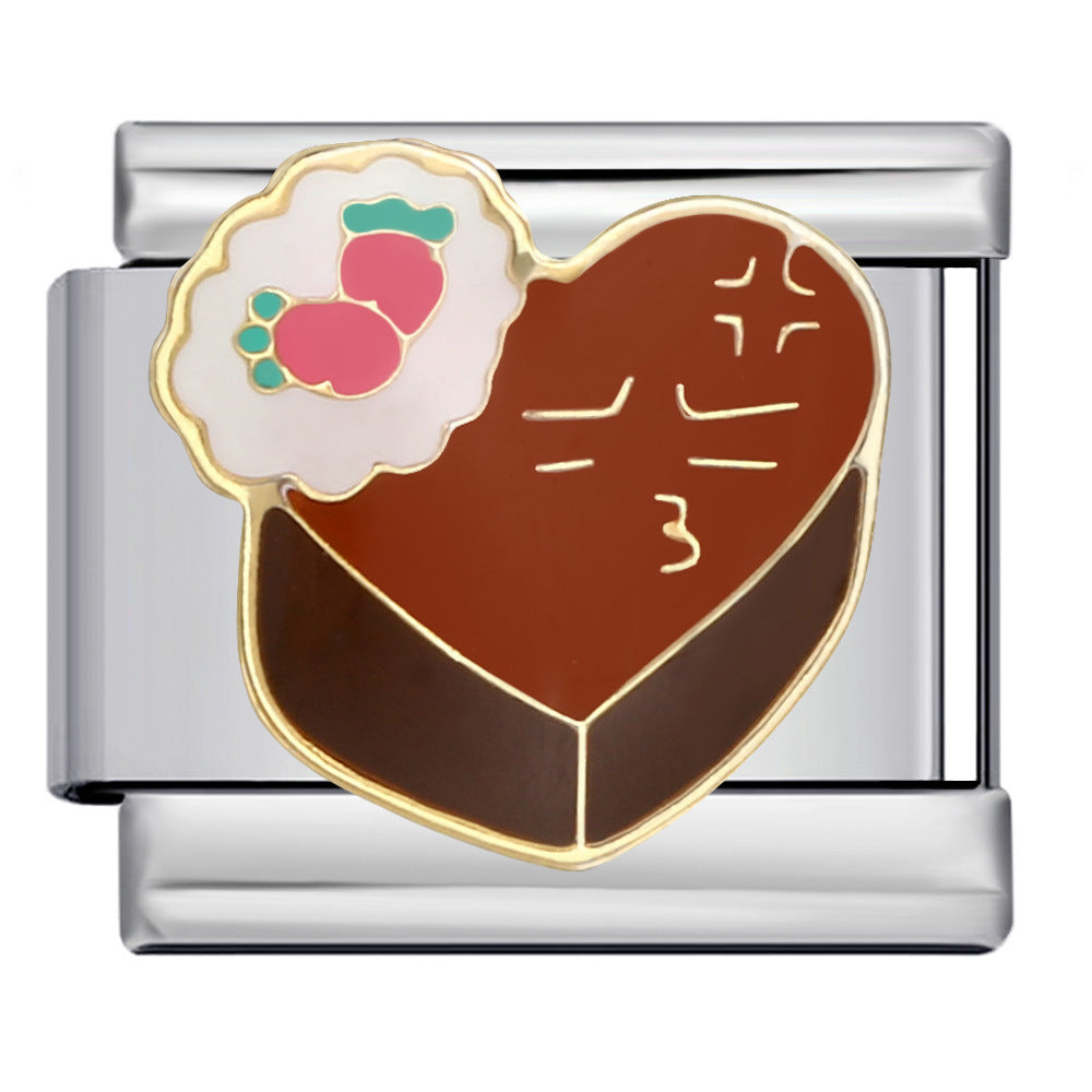 Wholesale Italian Charm Bracelet DIY Splicing  drop oil  Stainless Steel Composable Bracelet