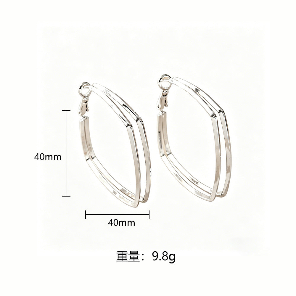 Wholesale Exotic Geometric Double-Layer Earrings,  Trendy Gold Plated Boutique Jewelry Accessory for Gifts