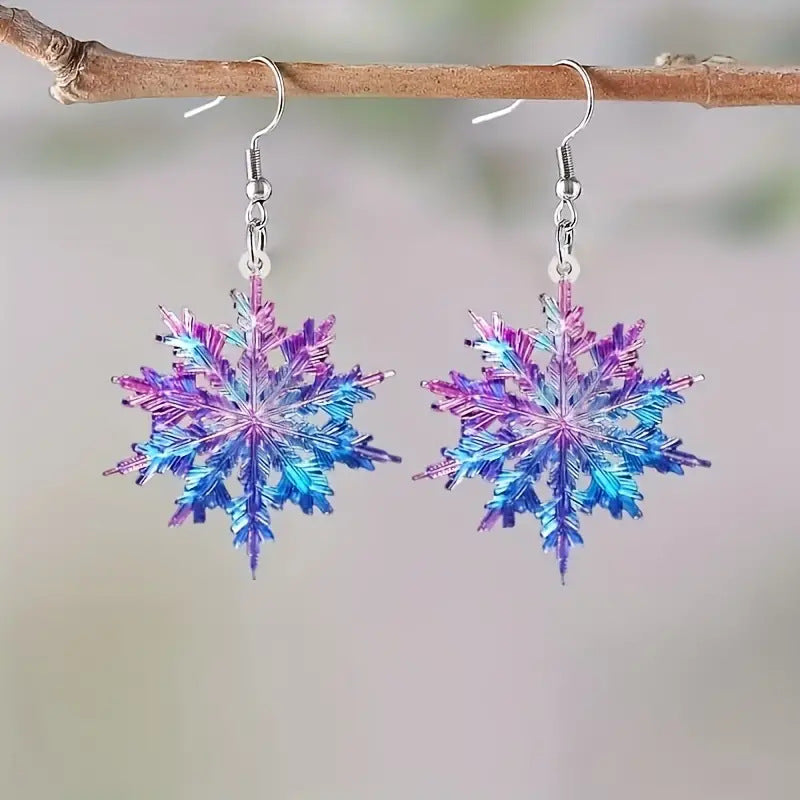 Wholesale Ice Snowflake Crystal Acrylic Earrings ACC-ES-Xiyin001