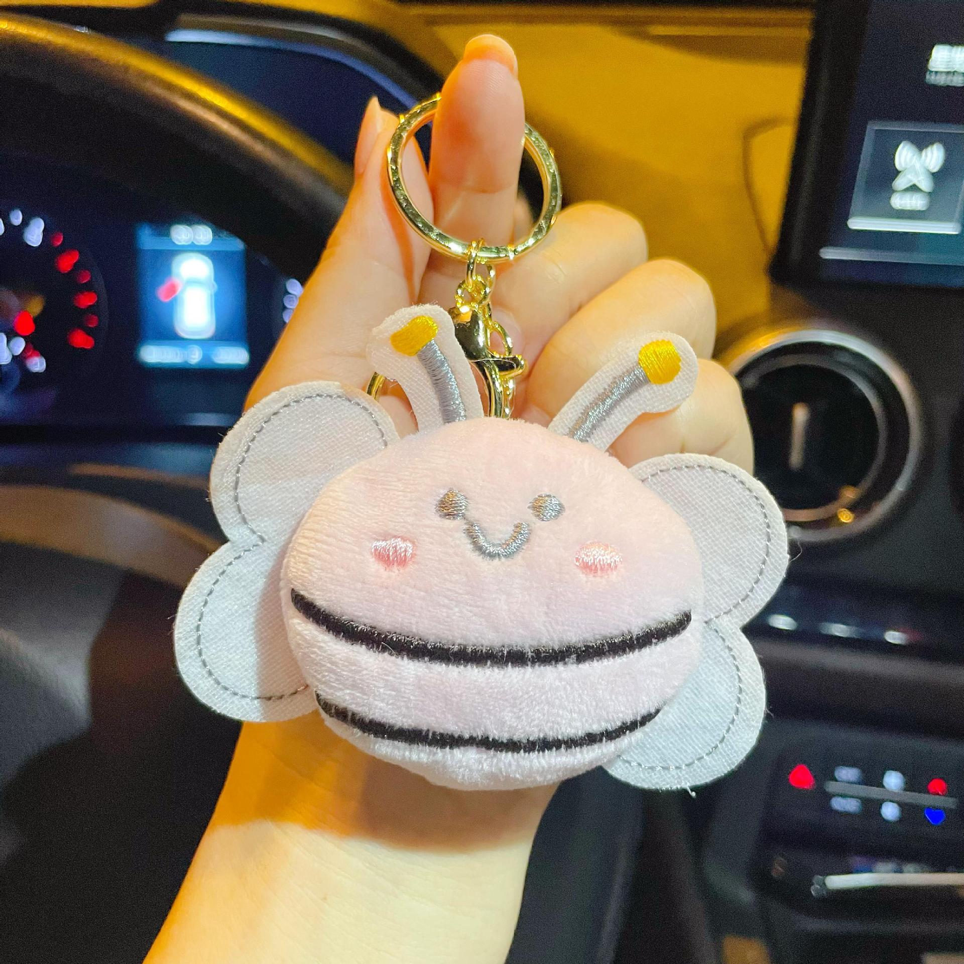 Wholesale Cute Plush Bee Keychain,  Yellow Plush Charm for Student Backpack,  Gift for Birthday