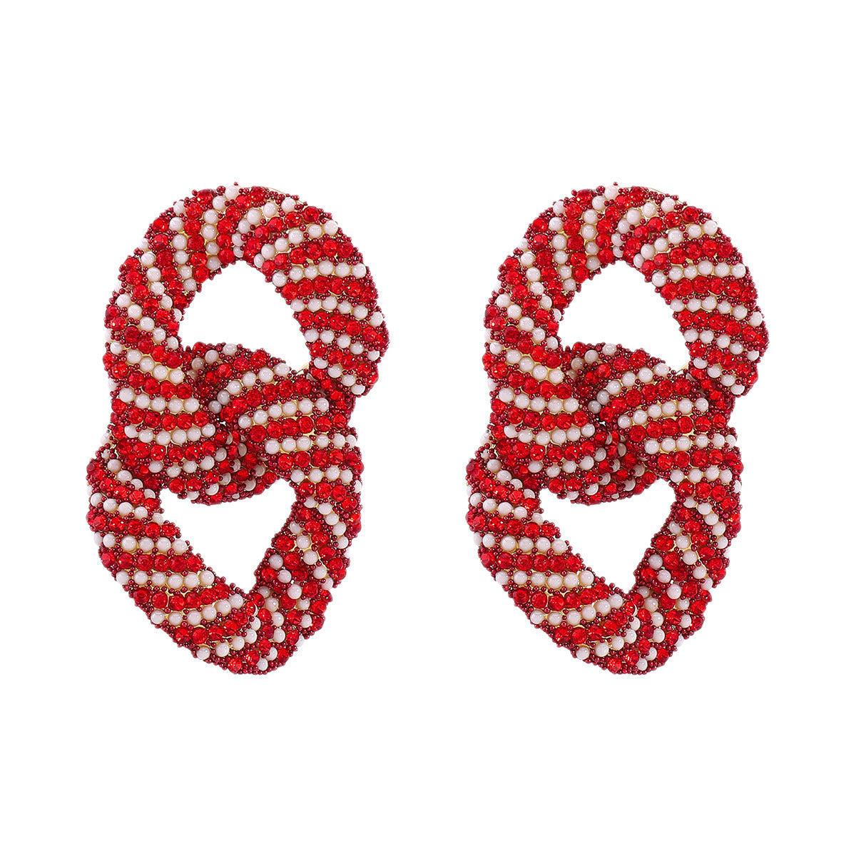 Wholesale color niche geometric diamond pearl  earrings