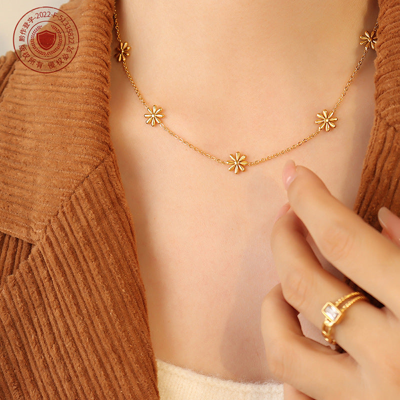 Wholesale Elegant  Design Titanium Steel Gold Plated Necklace Trendy Jewelry Accessory for Gift or Resale