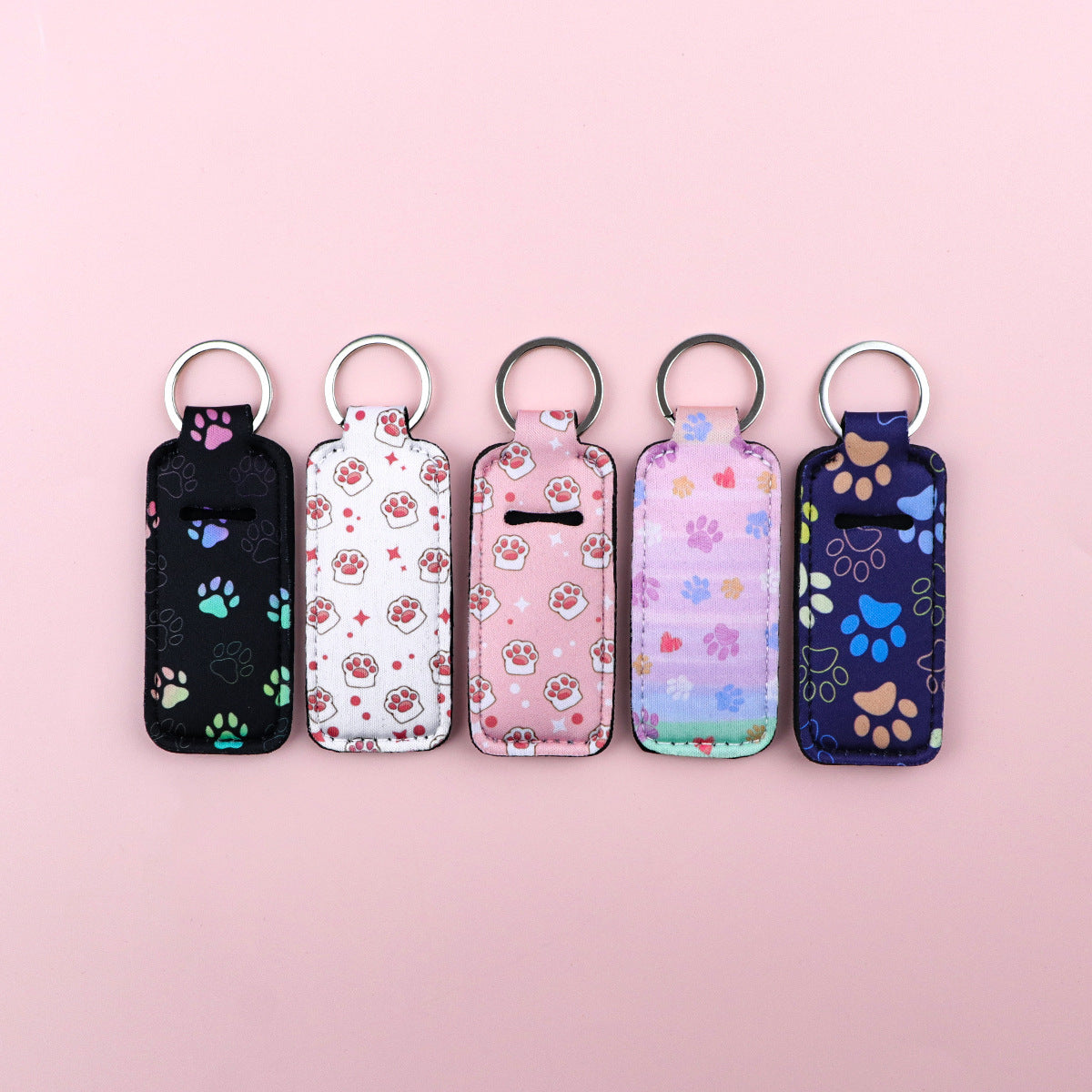 Wholesale 6pcs Cartoon Cat's Claw Lipstick Case Keychain