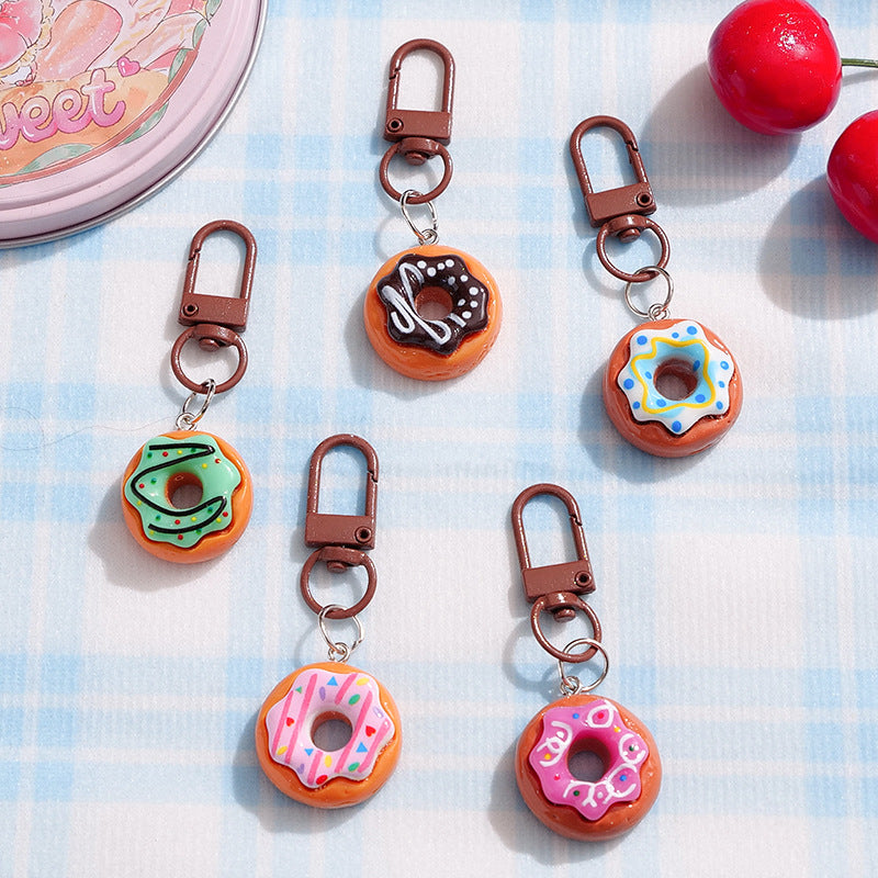 Wholesale Cute donut shaped toy bread pendant