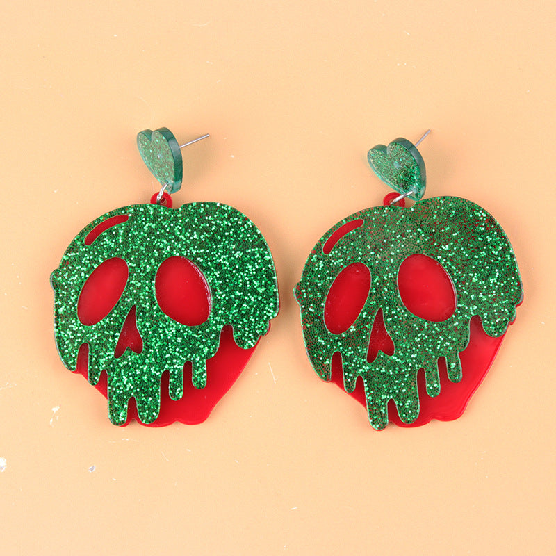 Wholesale Trendy Acrylic  Earrings with Skull Pumpkin Design - Jewelry Accessory for Party Wear and Gift