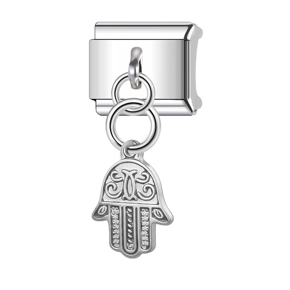 Wholesale Italian Charm Bracelet 9mm DIY 9mm Single-Section  Creative Stainless Steel Composable Bracelet