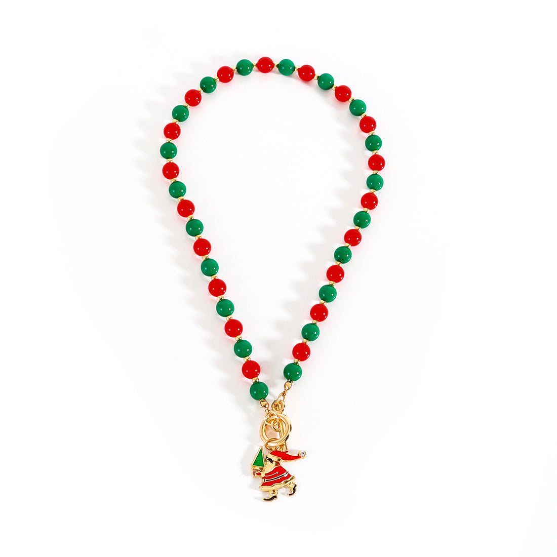 Wholesale Christmas Necklace  Chain Red Green White Beaded Necklaces
