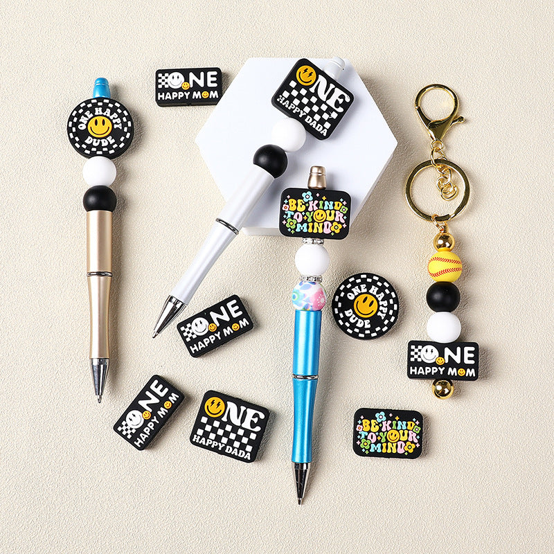 Wholesale 20pcs Smiley Face Silicone Focal Beads DIY Bead Accessories ACC-BDS-RongFa036