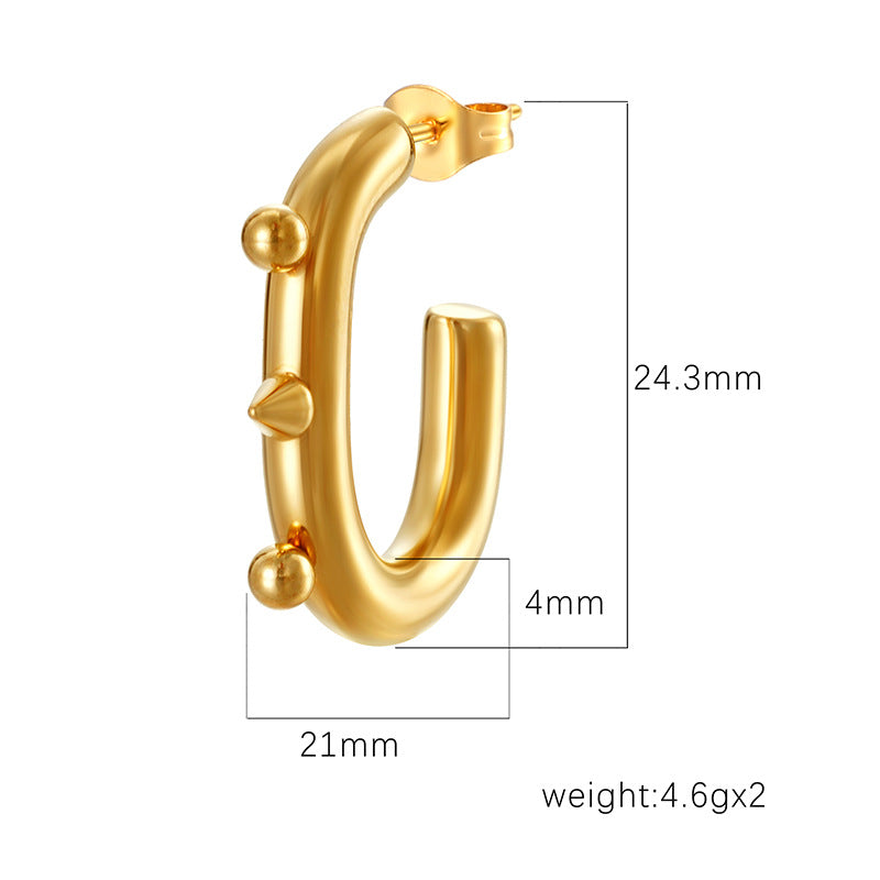 Wholesale Oval stainless steel earrings