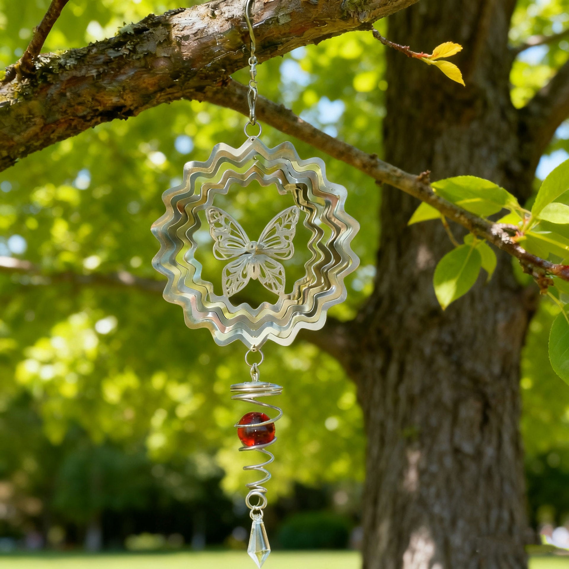 Wholesale Rotating Butterfly Heart Wind Chime