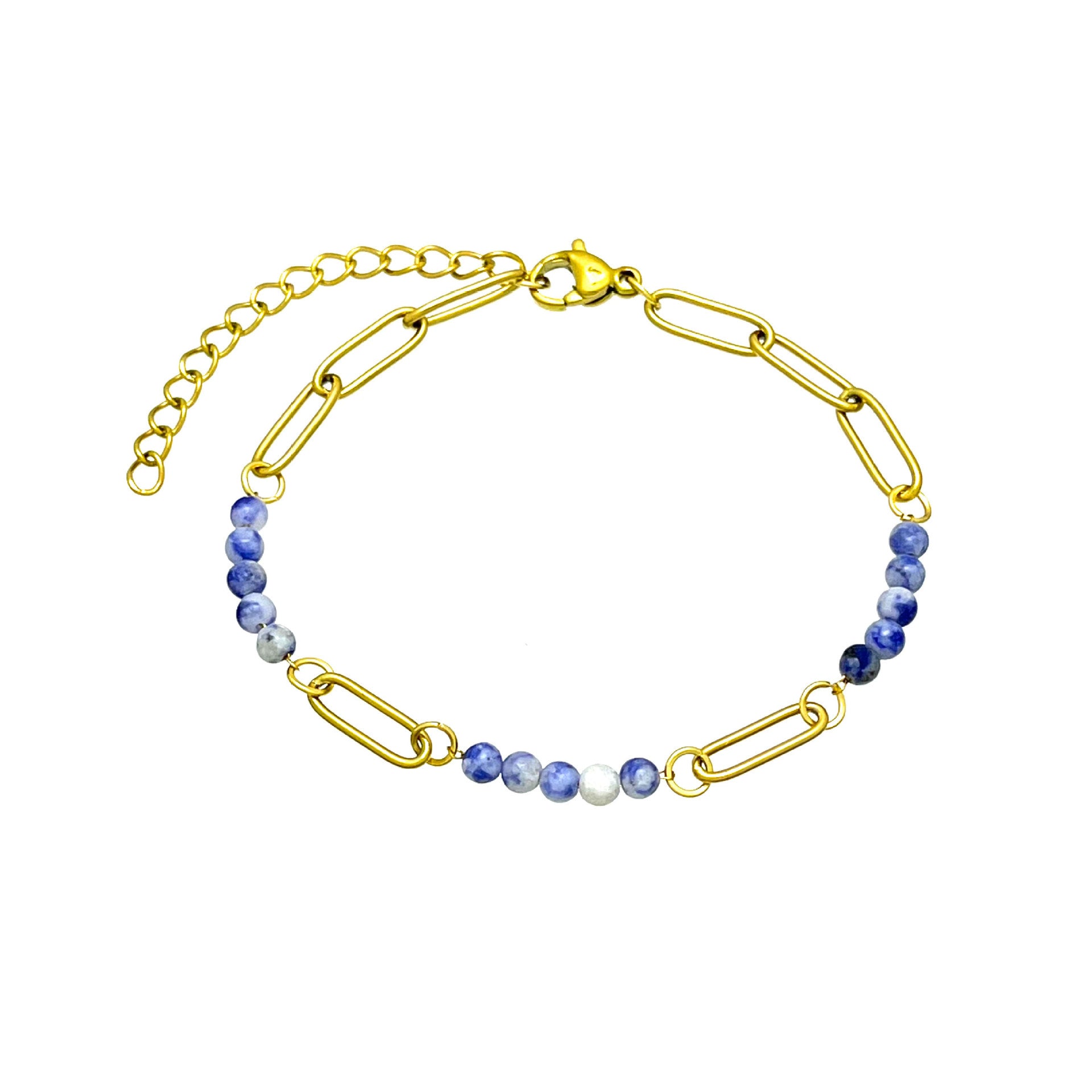 Wholesale Stainless Steel Natural Stone Beaded Bracelet