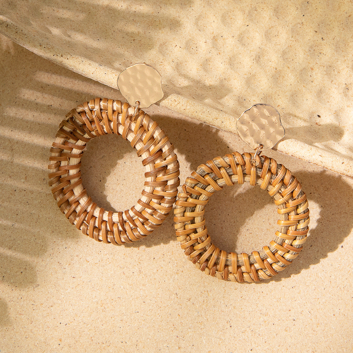 Wholesale Rattan Earrings Raffia Braided Earrings ACC-ES-XLH001