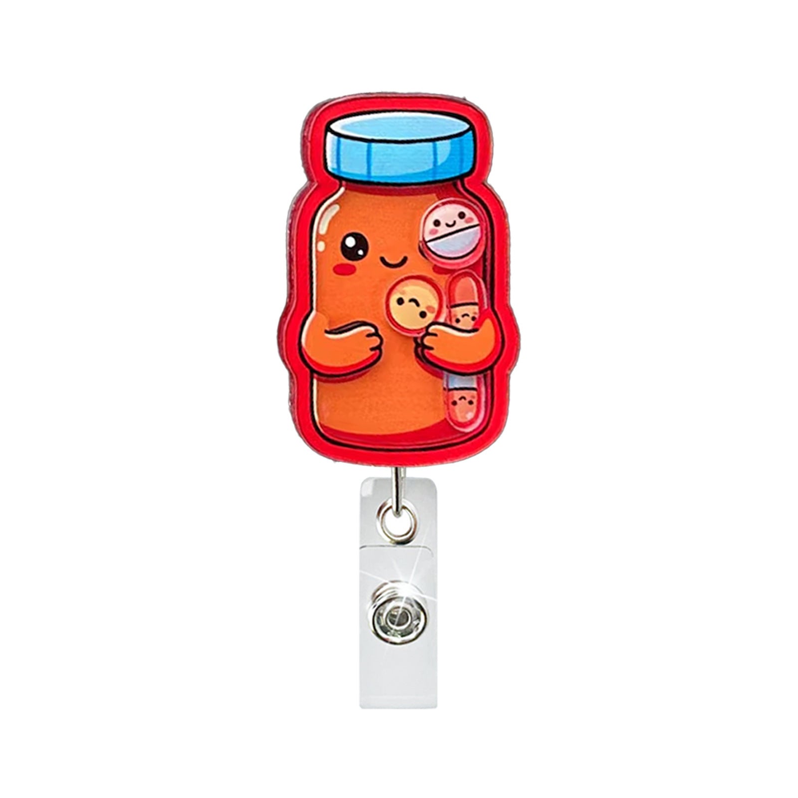 Wholesale ABS Retractable Badge Reel Stylish Heart Scroll Design for Medical Staff