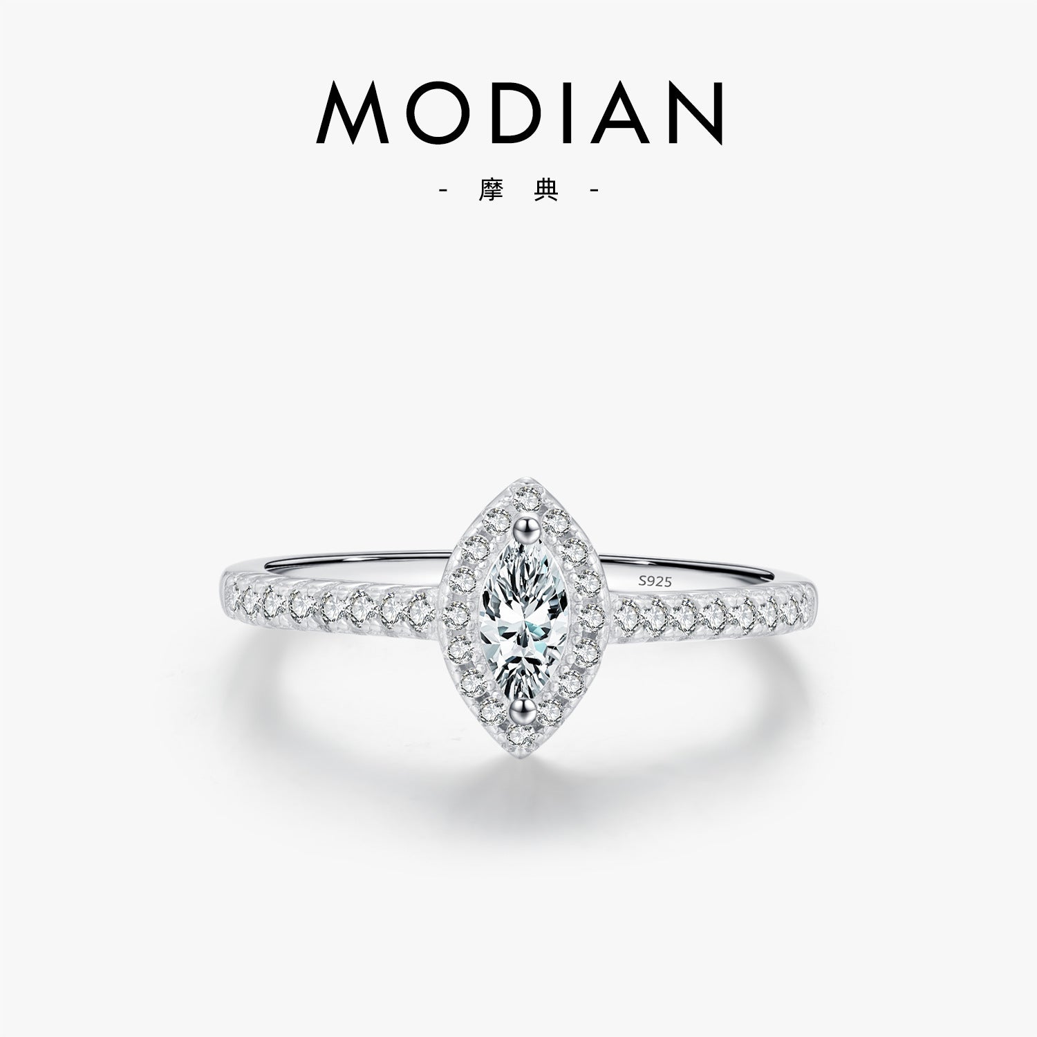 Wholesale s925 sterling silver double diamond zircon ring