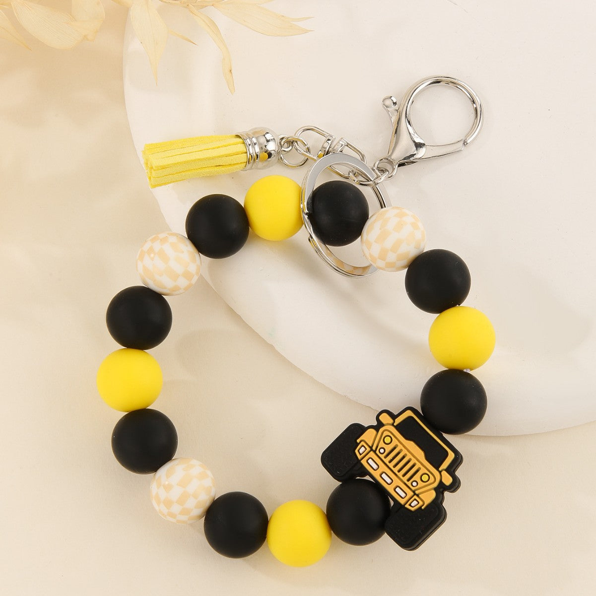 Wholesale Creative Car Silicone Handmade Beaded  Keychain