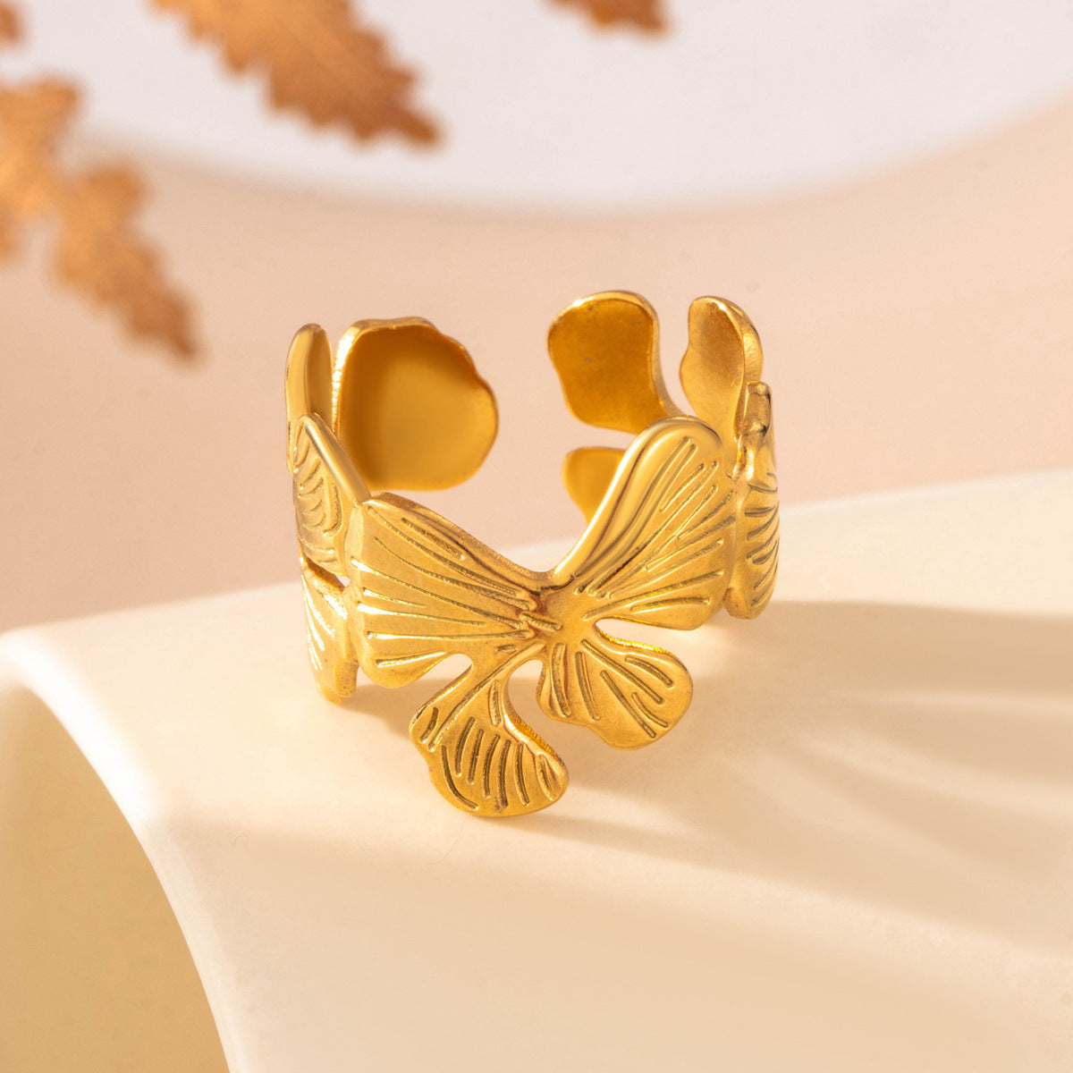 Wholesale Titanium steel  smooth starfish love  simple versatile opening adjustable ring