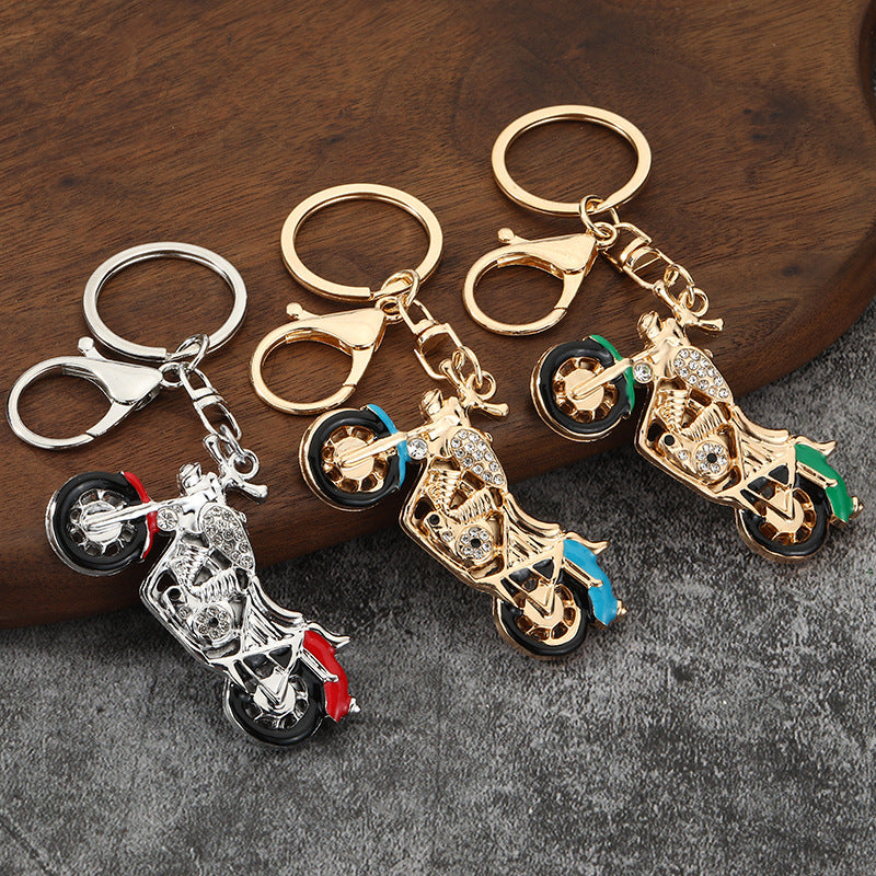 Wholesale Harley Motorcycle Keychain Zinc Alloy Rhinestone Decorative Car Key Accessory Gift for Men