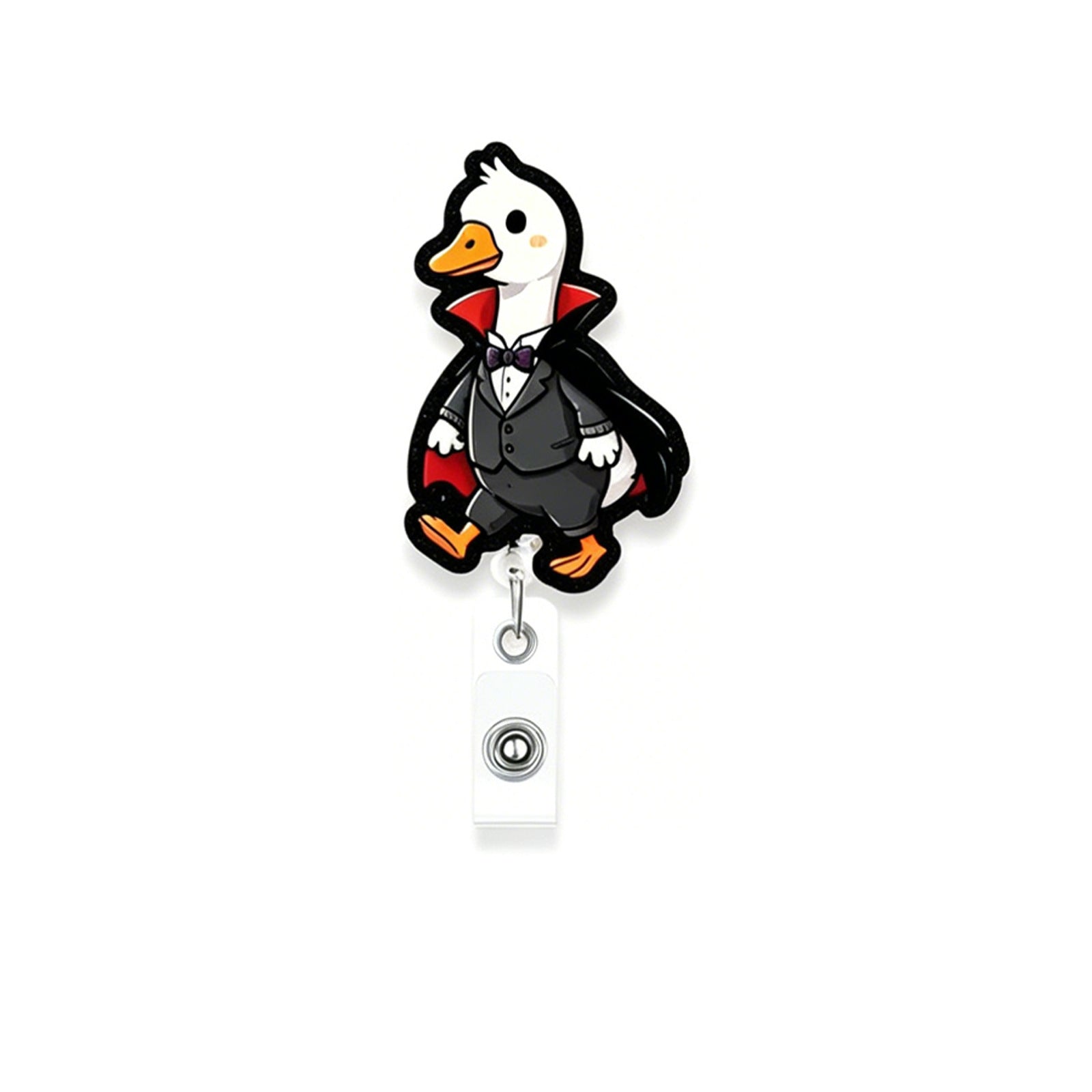 Wholesale Acrylic Retractable Badge Reel with Alligator Clip,   Goose Design,  Party Jewelry Accessory