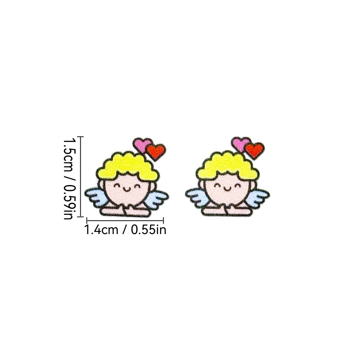 Wholesale Wooden Love Heart Cartoon Cupid Romantic Valentine's Day Earrings