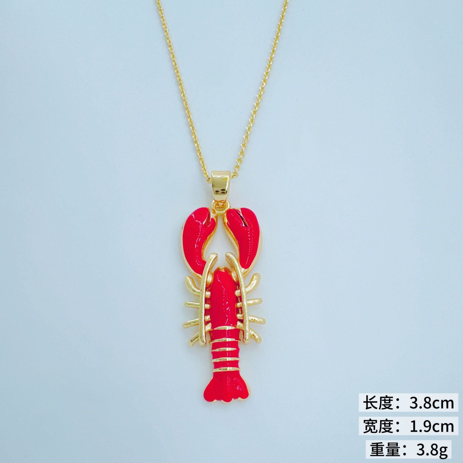 Wholesale Lobster Pendant Necklace Gold Tone Copper Niche Design Jewelry Accessory for Resale
