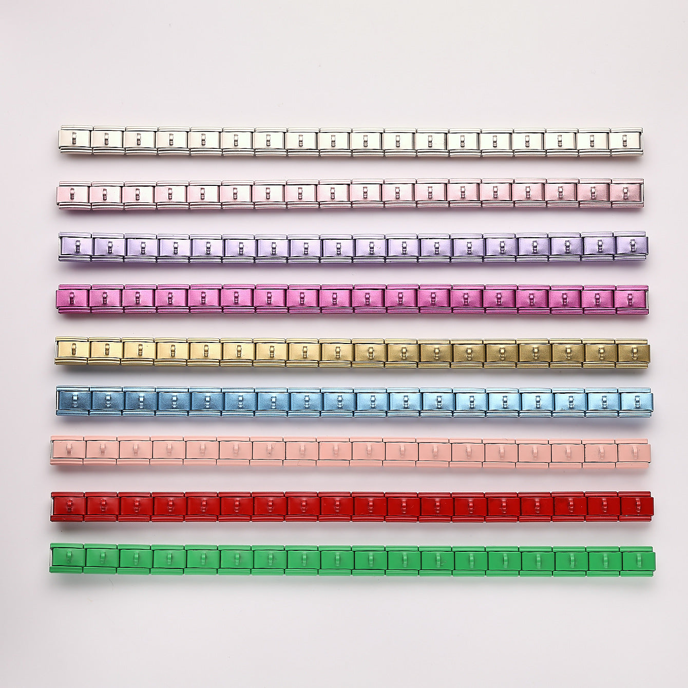 Wholesale 10pcs Colorful Matte Buckle Italian Stainless Steel Jewelry Elastic Bracelet for Men and Women