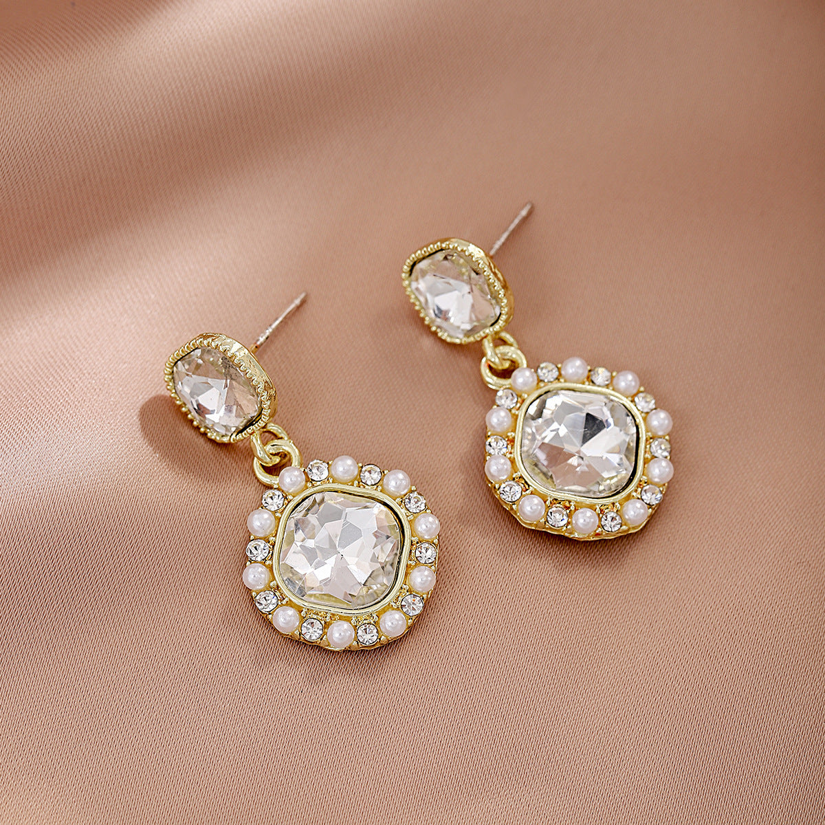 Wholesale Retro Geometric Square Earrings ACC-ES-ZhuiWo009