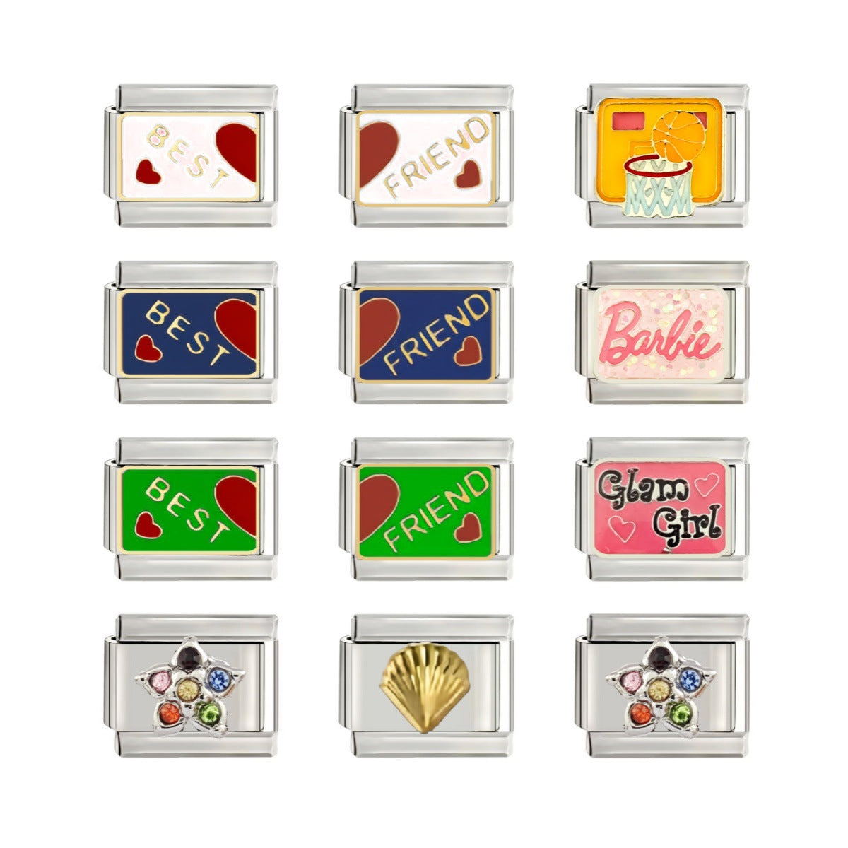 Wholesale  Italian Charm Bracelet 9mm DIY Oil-Drip Color Creative Stainless Steel Composable Bracelet