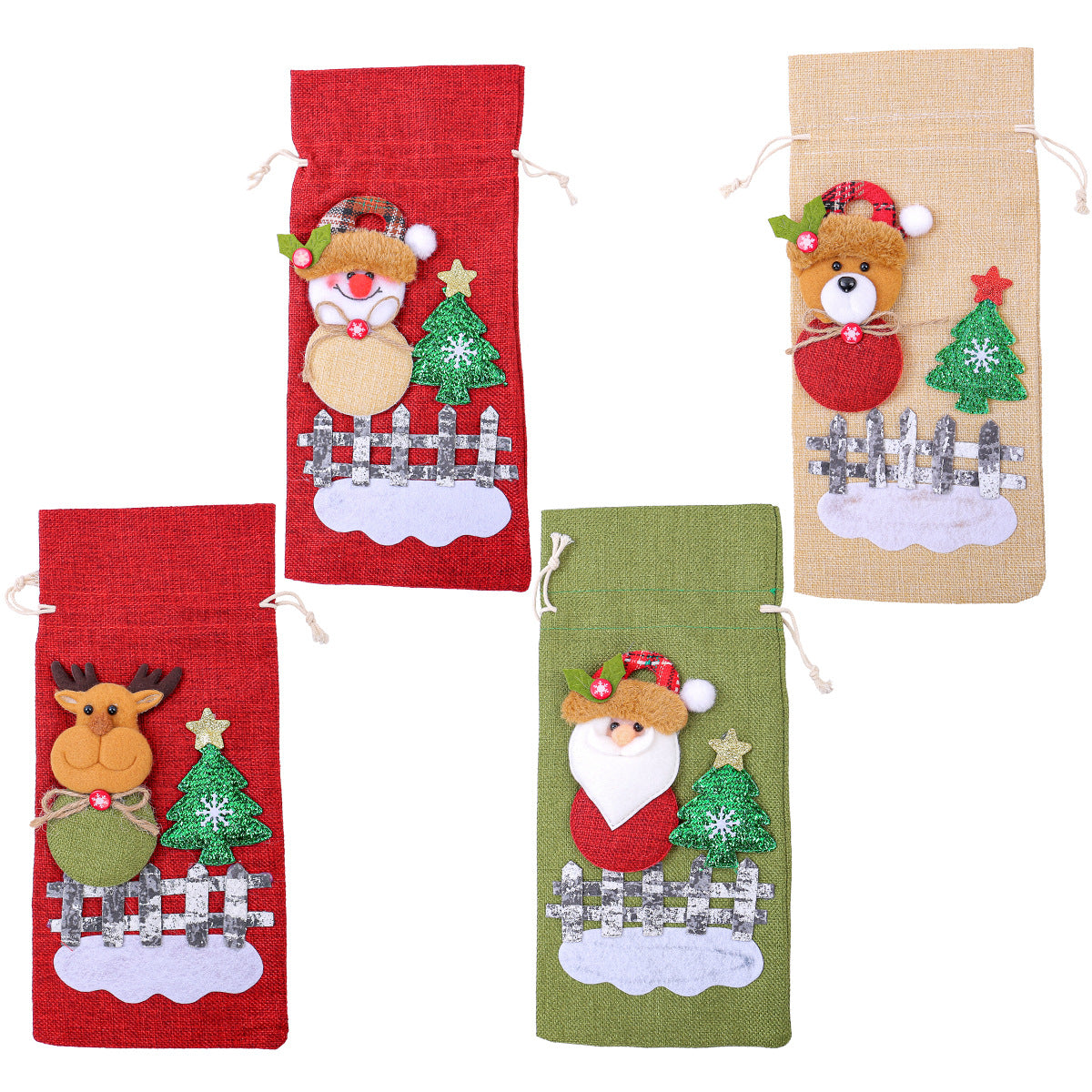 Wholesale Christmas Party Supplies Christmas Decorations Old Man Red Wine Bag