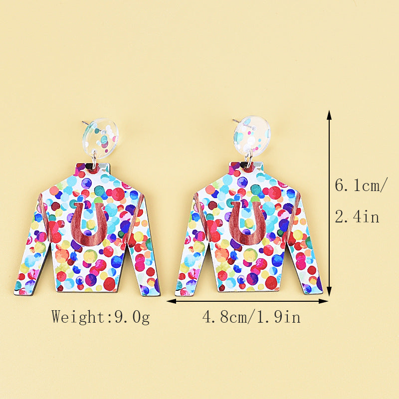 Wholesale Acrylic Horse Racing Festival Earrings Western Cowboy Hat Boots Earrings