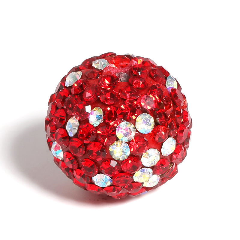 Wholesale 10pcs/pack 16mm Shambhala Clay Drill Ball Colorful Rhinestone Soft Clay Beads ACC-BDS-BoLG001