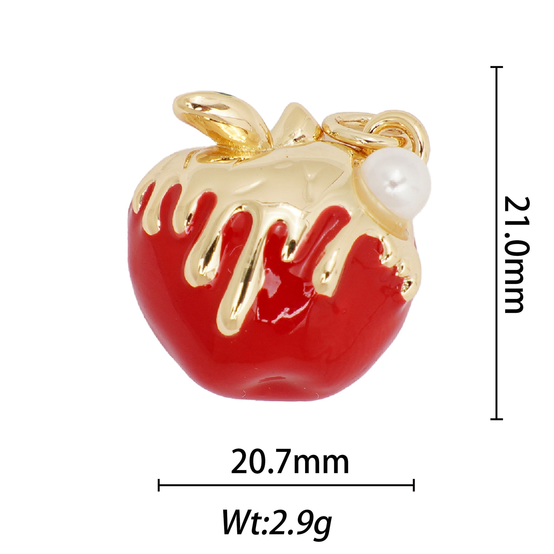 Wholesale 10pcs Cute 18k Copper Fruit DIY Necklace Pendant