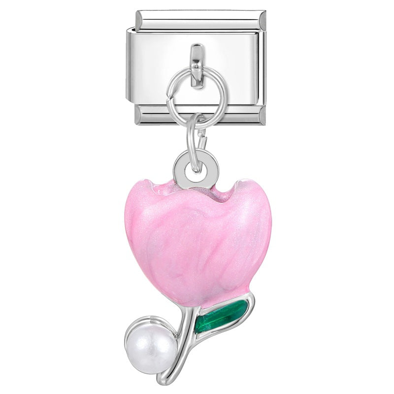 Wholesale Italian Charm Bracelet 9mm DIY creative steel color dream pendant  Creative Stainless Steel Composable Bracelet