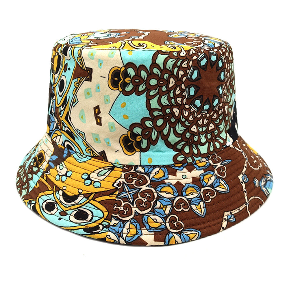 Wholesale Four Seasons Sun Visor Geometric Bucket Hat Colorblock