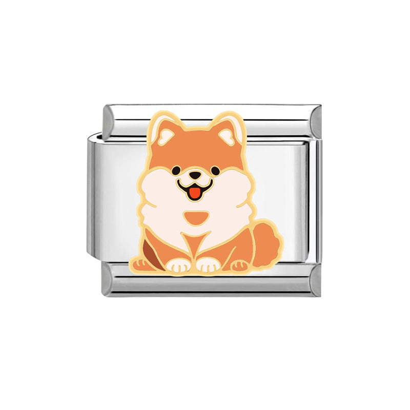 Wholesale 9mm Italian Charm Starter Bracelets DIY square Single Section Creative Stainless Steel Composable Bracelet