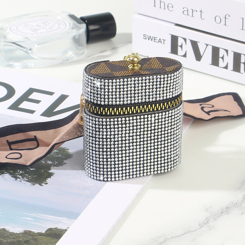 Wholesale Full Diamond Storage Wireless Keychains Wallet Earphone Case ACC-EPC-RuiJie002