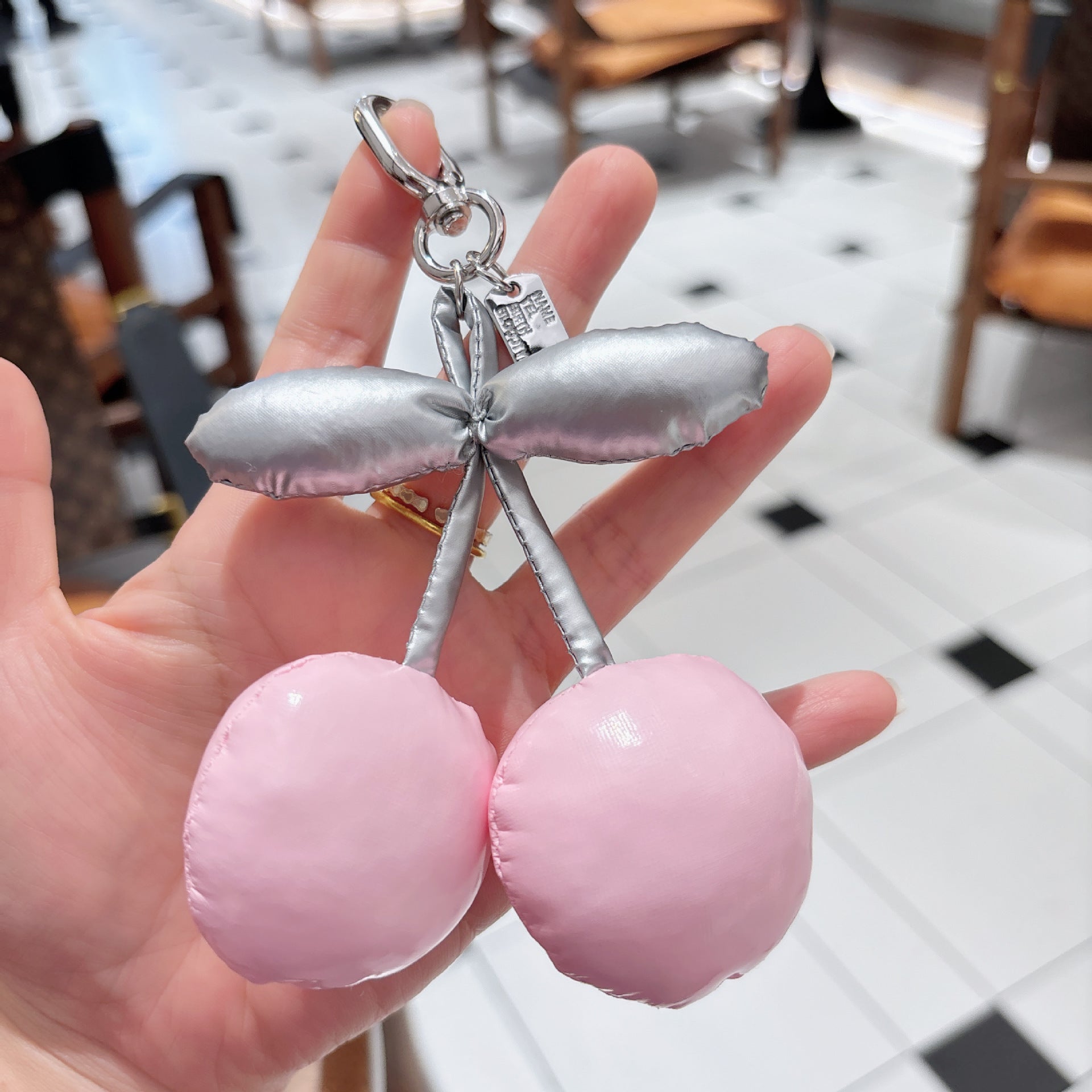 Wholesale PU-filled cherry pendant CCD keychain