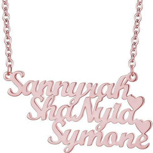 Wholesale Titanium Steel Personalized Name Heart Necklace