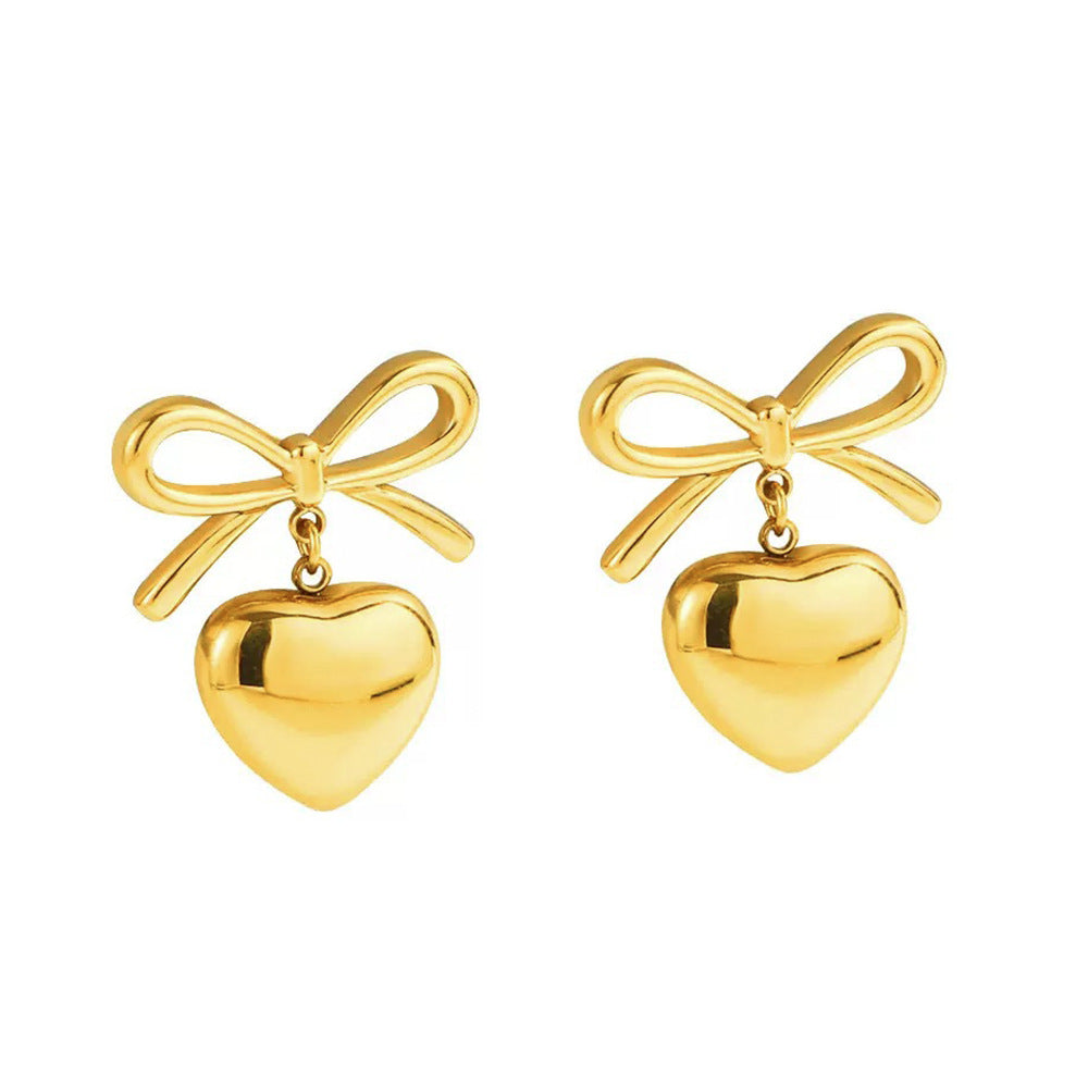 Wholesale Silver Bow Love Stud Earrings