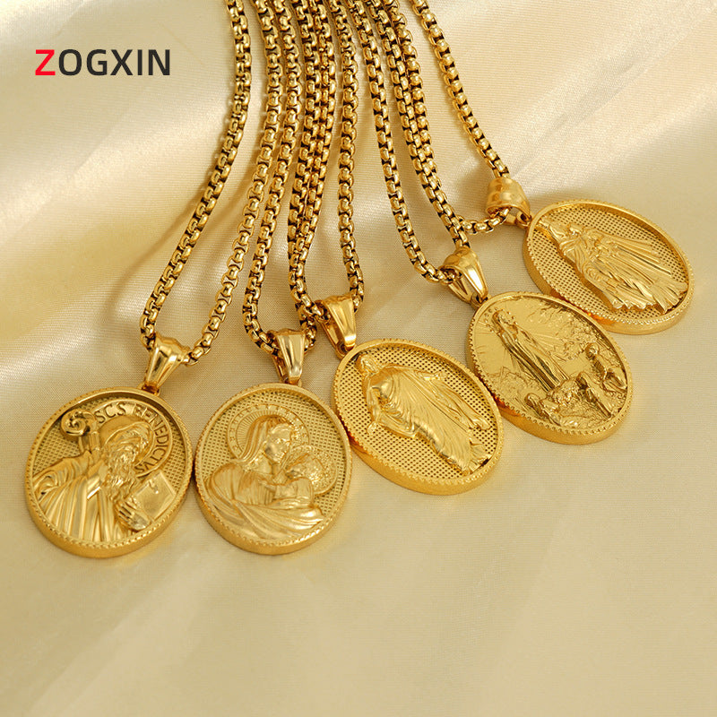 Wholesale  retro stainless steel necklace  cross pendant jewelry