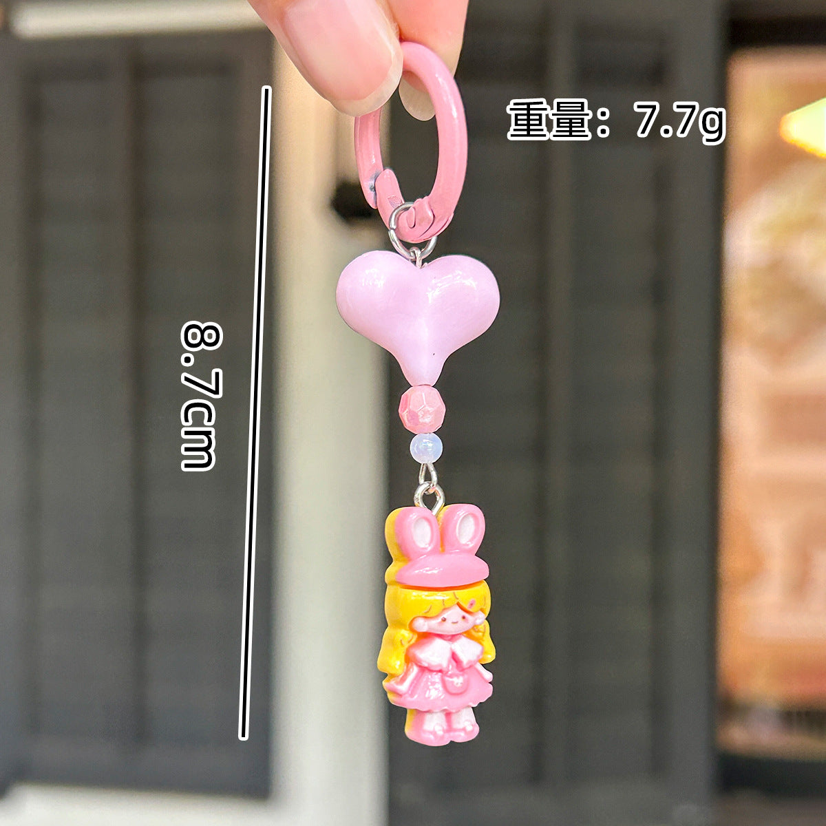 Wholesale Pink Flower Rabbit Resin Cartoon Keychain
