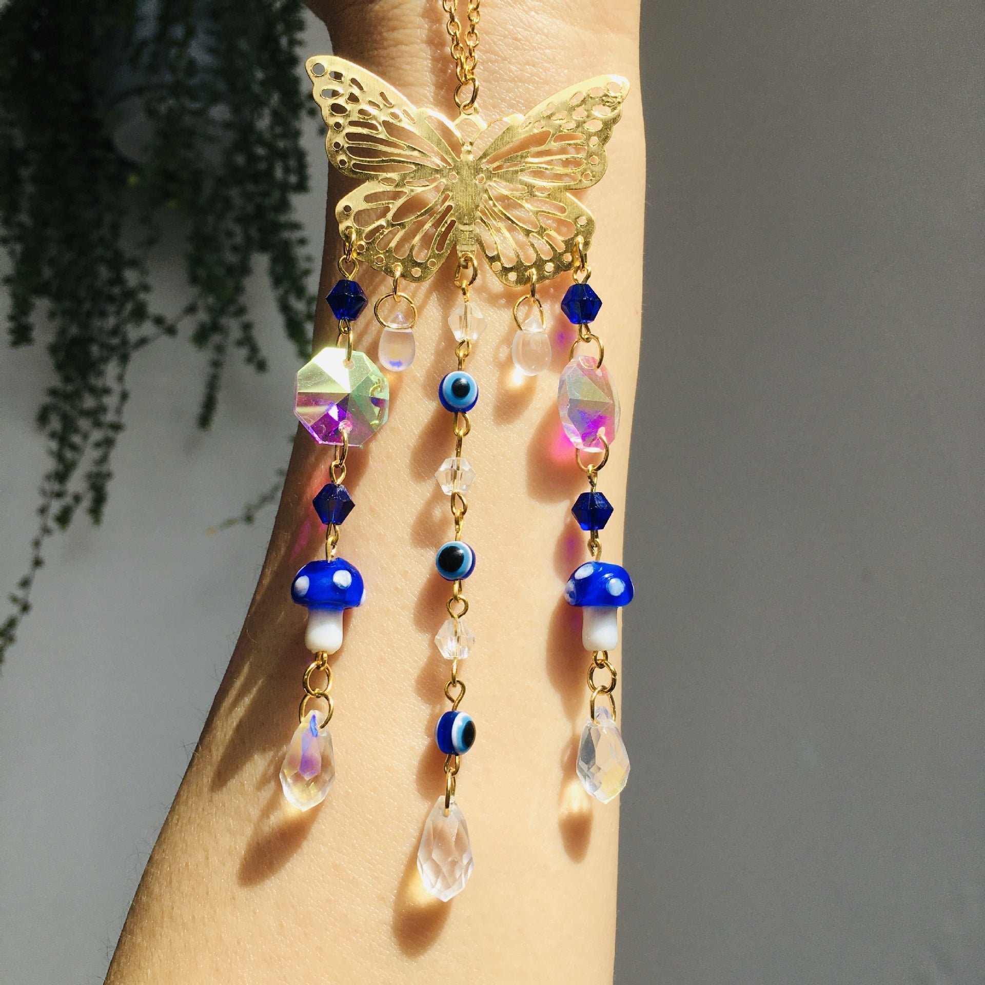 Wholesale Butterfly Flower Crystal Sun Catcher Wind Chime ACC-WS-RongGuan003