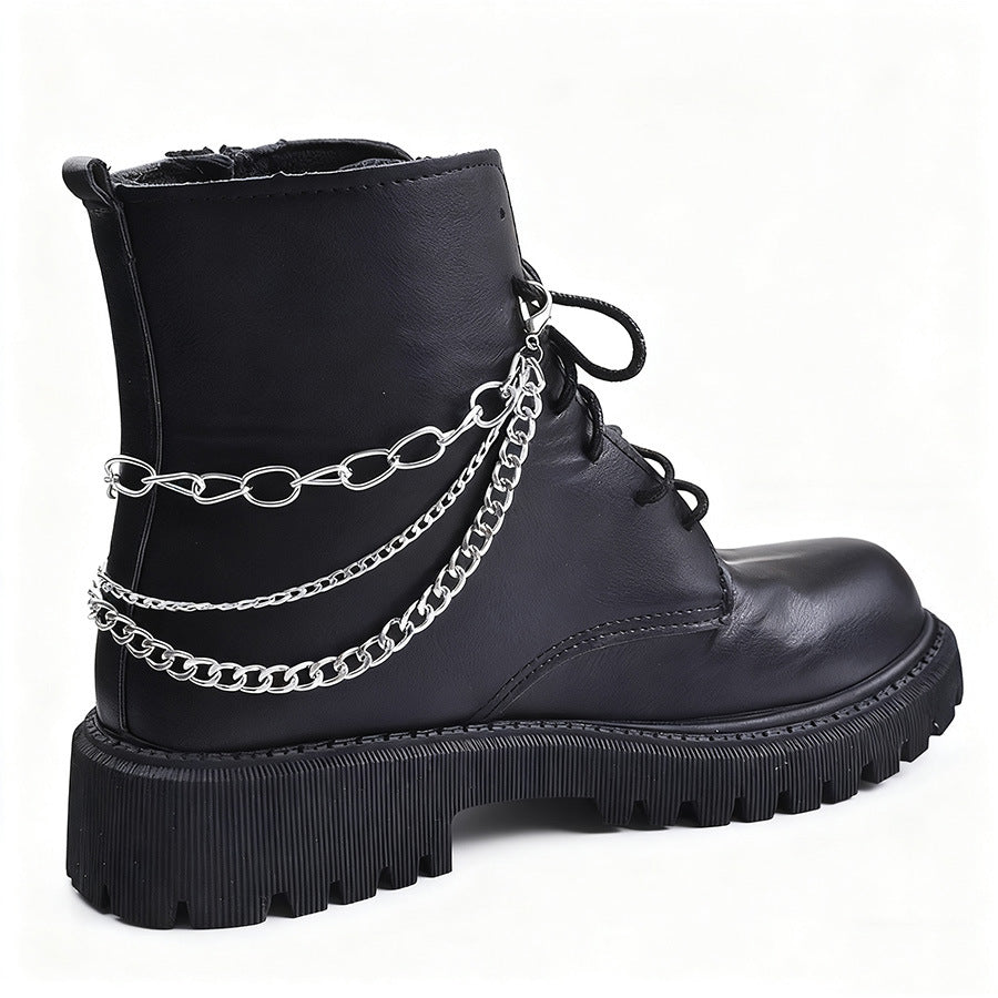 Wholesale Vintage Punk 3 Layer Chain Boot Buckle Shoe Accessory Electroplated Alloy Trendy Style For Resale