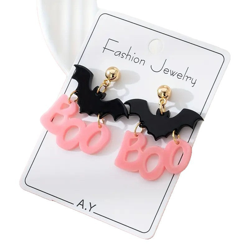 Großhandel Bat Cartoon Lustige Halloween -Ohrringe