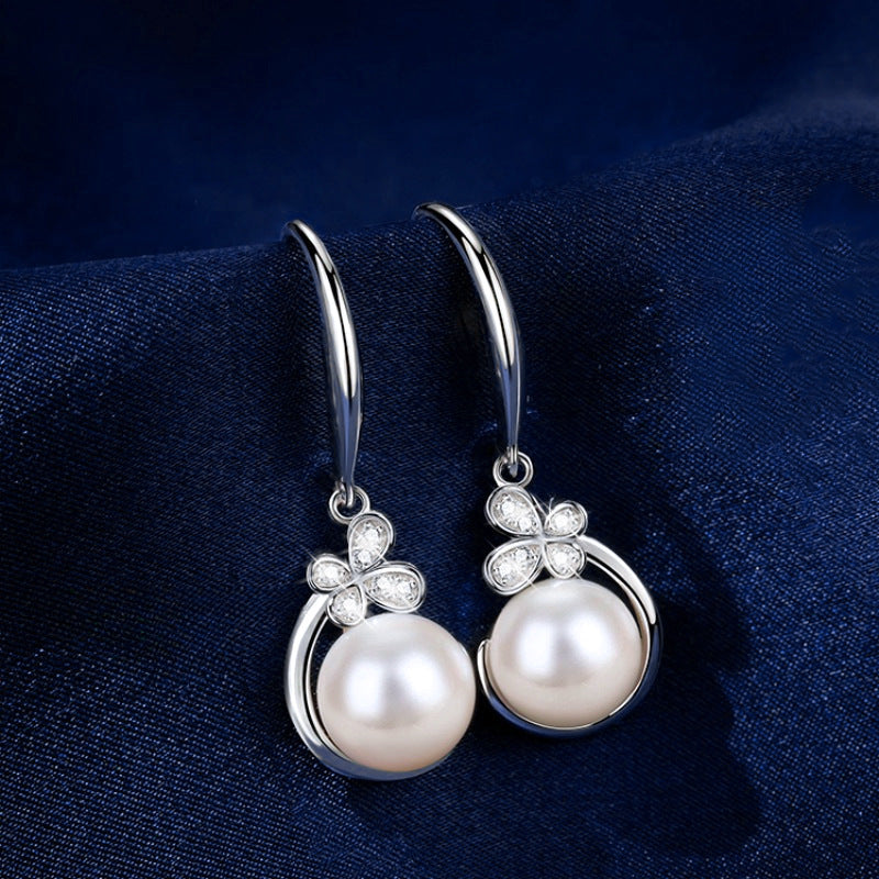 Wholesale  Butterfly Necklace  Pearl Earrings Pearl Necklace Jewelry suit