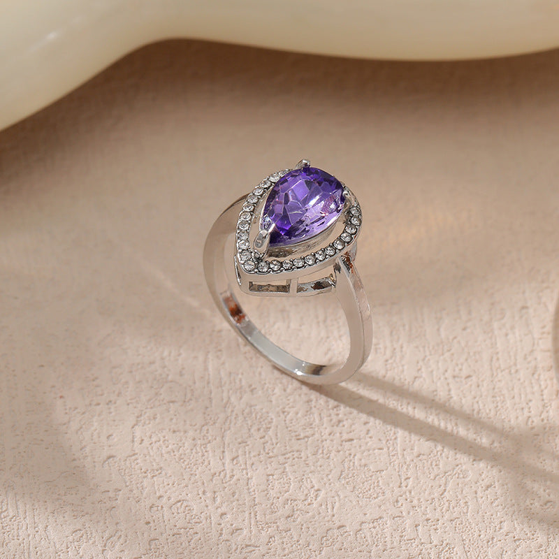 Wholesale Teardrop Shaped Diamond Multicolor Ring ACC-RS-YunJin008