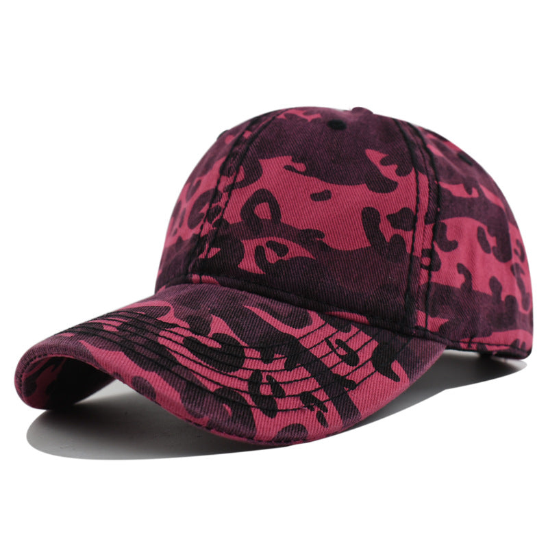 Wholesale  Washed Leopard Print Camouflage Baseball Cap
